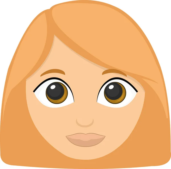 Ilustración Vectorial Caricatura Facial Una Mujer — Vector de stock