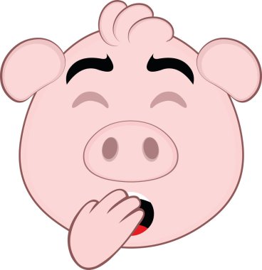 Tatlı bir domuz çizgi filminin vektör çizimi.