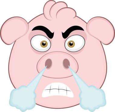 Tatlı bir domuz çizgi filminin vektör çizimi.