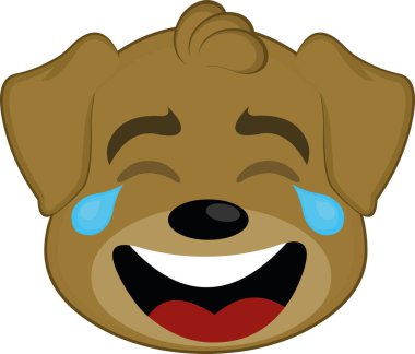 Çizgi film köpeğinin gülen yüzünün vektör çizimi