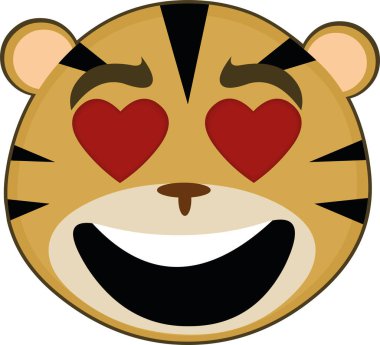 Komik bir kaplan çizgi filminin vektör çizimi