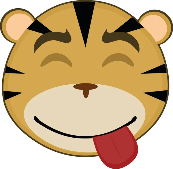 Векторная Иллюстрация Лица Смешного Тигра — стоковый вектор