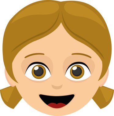 Küçük şirin bir kız çizgi filminin vektör çizimi