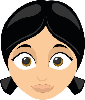 Bir kadının yüz karikatürünün vektör çizimi