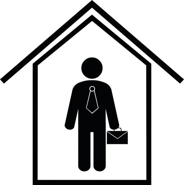 Ilustración Vectorial Del Símbolo Sobre Concepto Oficina Casa — Vector de stock