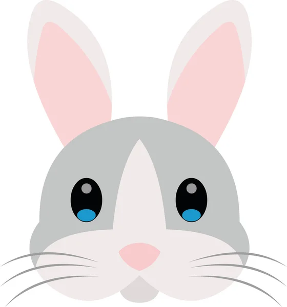 Illustration Vectorielle Visage Lapin Dessin Animé Mignon — Image vectorielle