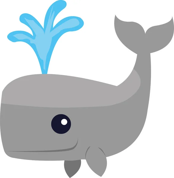 Vector Illustration Cartoon Whale — Stock Vector