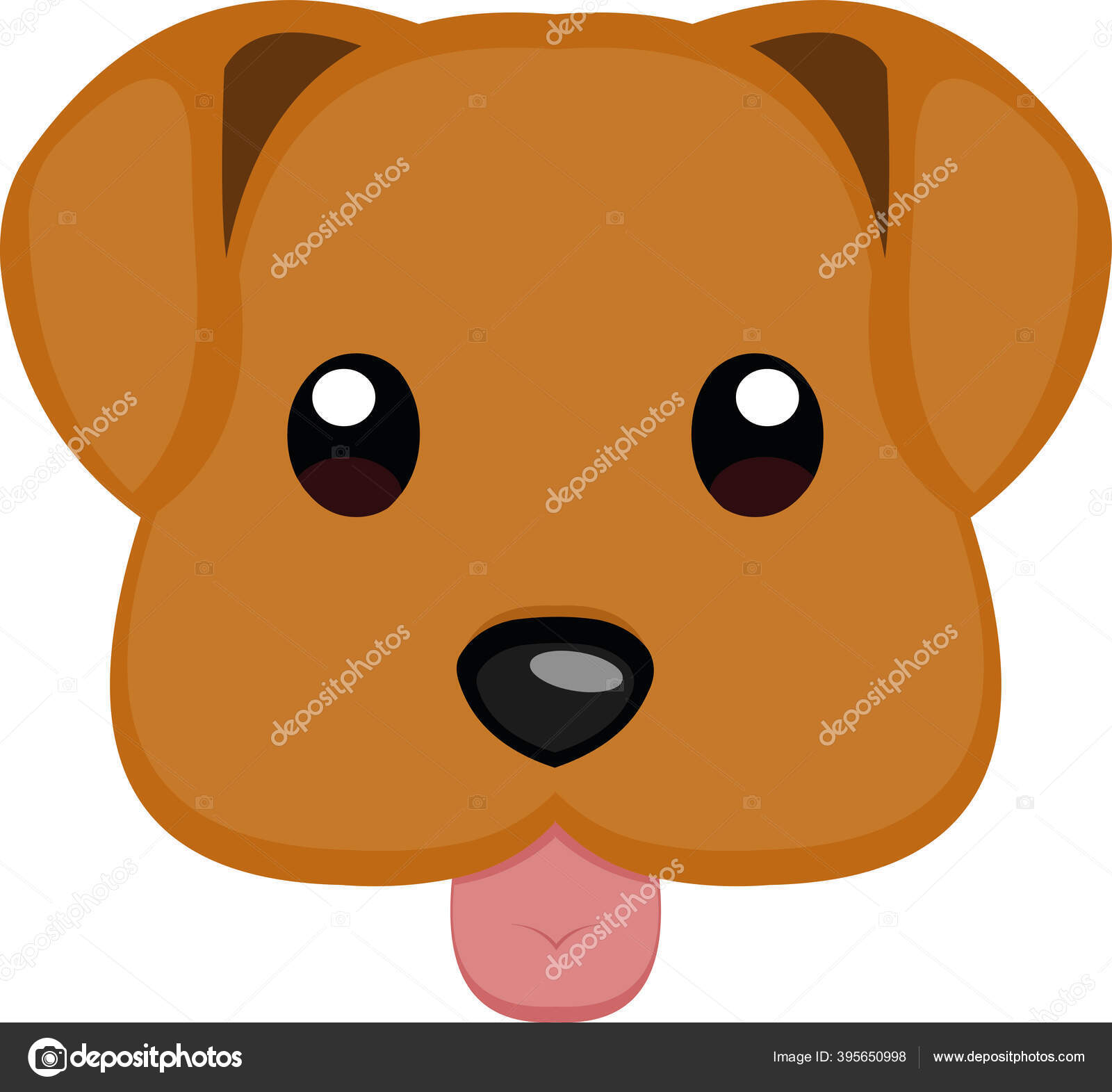 Vektor Ilustrasi Emoticon Wajah Kartun Anak Anjing Stok Vektor Collsebastianhotmailcom 395650998