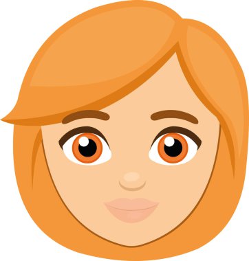 Bir kadının yüz karikatürünün vektör çizimi