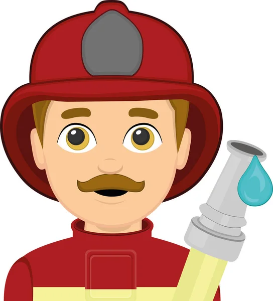 Vektor Illustration Eines Cartoon Feuerwehrmannes — Stockvektor