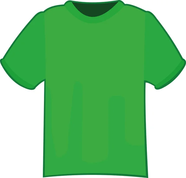 半袖の緑のシャツのベクトルイラスト — ストックベクタ