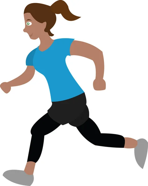 Vektorová Ilustrace Kreslené Ženy Běží — Stockový vektor