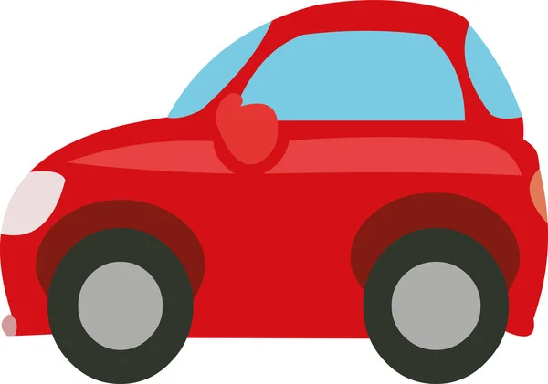 Klasik ve basit kırmızı bir arabanın vektör çizimi