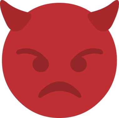 Komik küçük bir şeytanın yüz ifadesinin vektör çizimi 