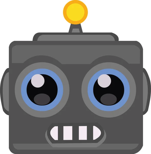 Robotfej Emotikont Ábrázoló Vektor Illusztráció — Stock Vector