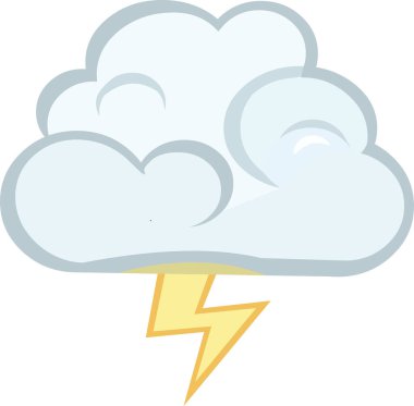 Yıldırımlı bir bulutun vektör simgesi