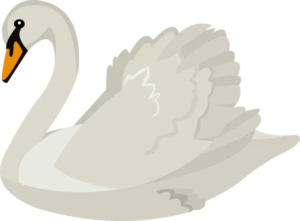 Ilustración Vectorial Hermoso Cisne Dibujos Animados — Vector de stock