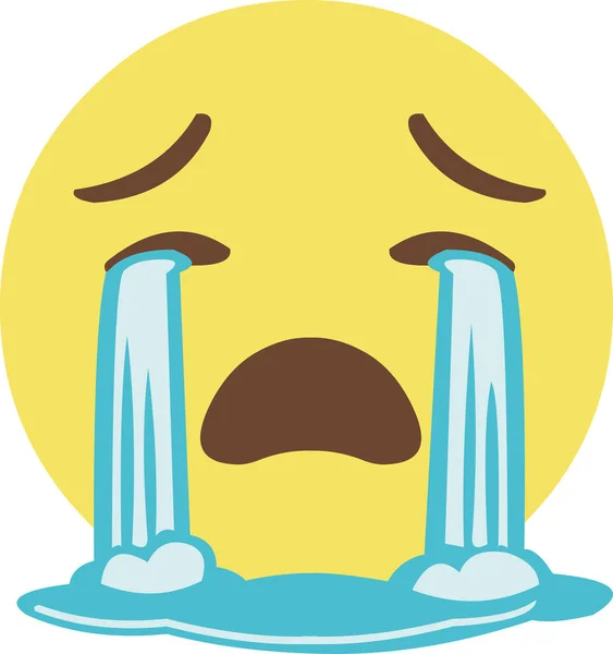 Vector Illustration Crying Emoji — Stock Vector