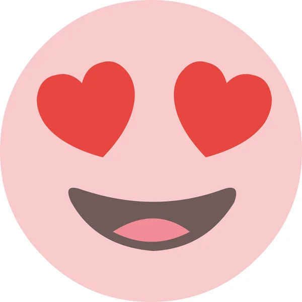 Illustrazione Vettoriale Emoticon Rosa Con Espressione Amore — Vettoriale Stock