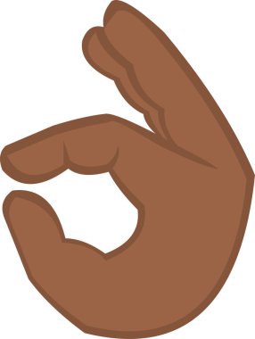 Kahverengi elin vektör simgesi tamam ya da mükemmel bir jest yapıyor.