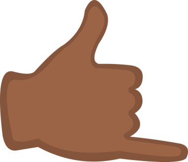 Shaka hareketi yapan bir elin vektör çizimi