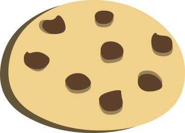 Çikolata parçacıklı bir kurabiyenin vektör simgesi