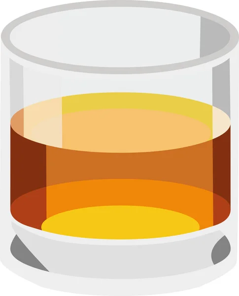 Vector Emoticon Illustration Glass Whiskey — Stock Vector