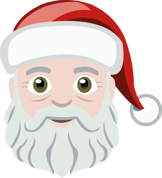 Ilustración Vectorial Del Emoticono Cara Santa Claus — Vector de stock