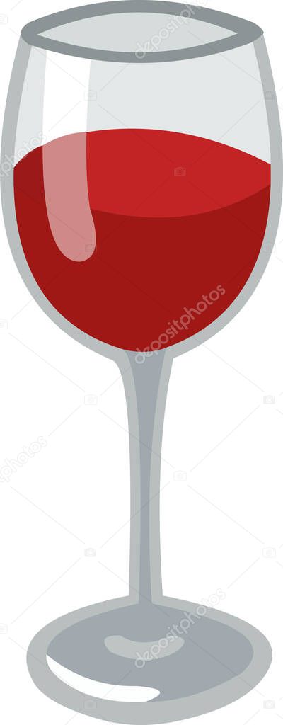 Vector emoticon illustration of a glass of wine