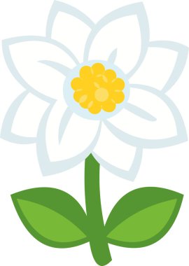 Beyaz bir yaprak çiçeğinin vektör simgesi