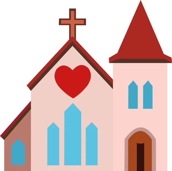 Vektor Emoticon Illustration Einer Kirche — Stockvektor