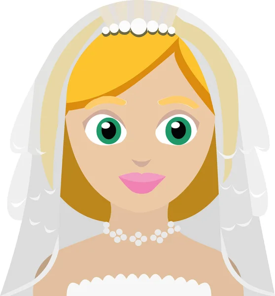 Vektorové Emotikony Ilustrace Ženy Svatebních Šatech — Stockový vektor
