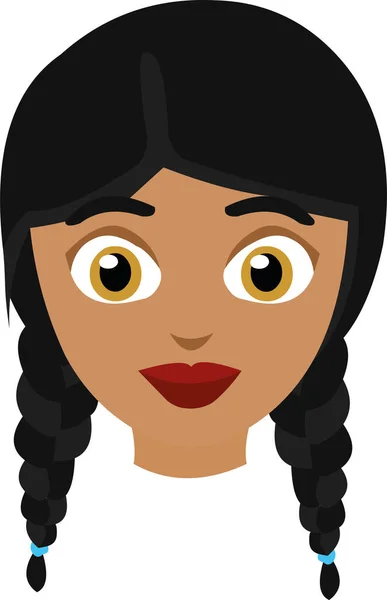 Vector Illustration Emoticon Face Latin Girl — Stock Vector