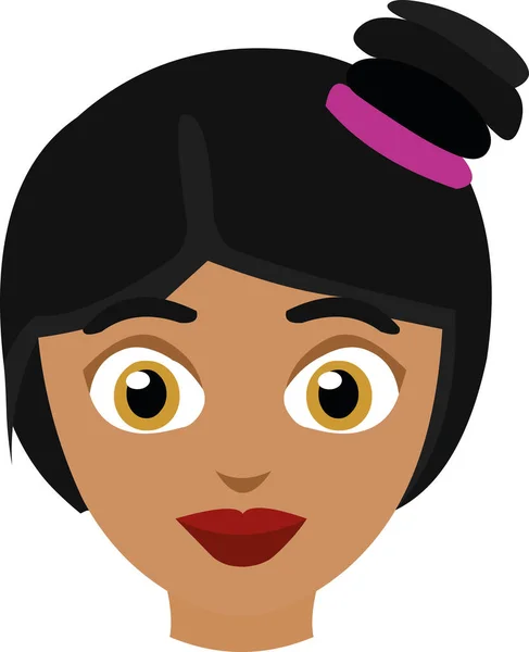Vector Illustration Emoticon Face Latin Girl — Stock Vector