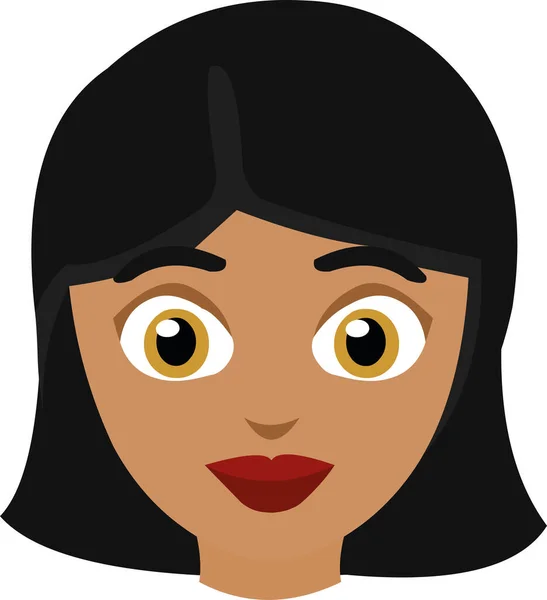 Vector Illustration Emoticon Face Latin Girl — Stock Vector