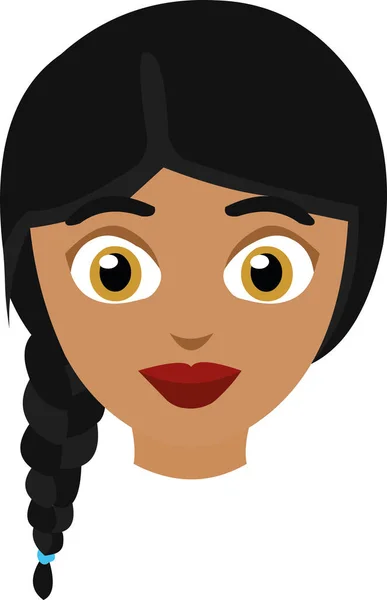 Vector Illustration Emoticon Face Latin Girlimprimir — Stock Vector