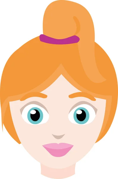 Vector Illustration Face Girl Red Hair — Stock Vector