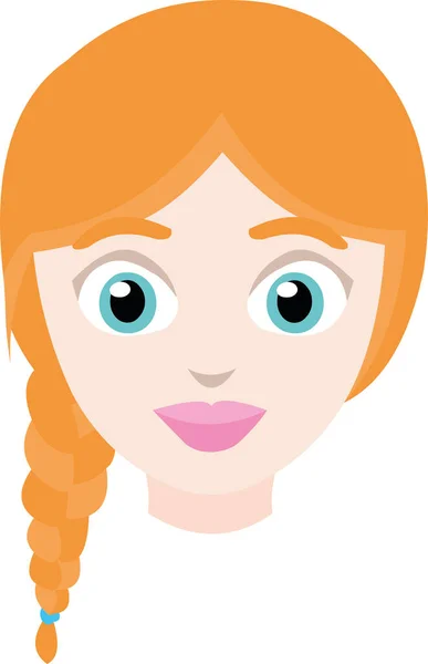 Векторная Иллюстрация Лица Девушки Рыжими Волосами — стоковый вектор
