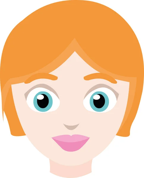 Εικονογράφηση Διάνυσμα Του Προσώπου Ενός Κοριτσιού Κόκκινα Μαλλιά — Διανυσματικό Αρχείο