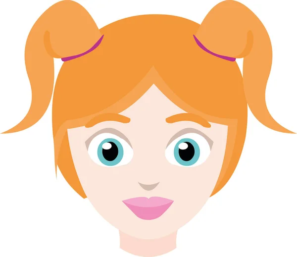 Vector Illustration Face Girl Red Hair — Stock Vector