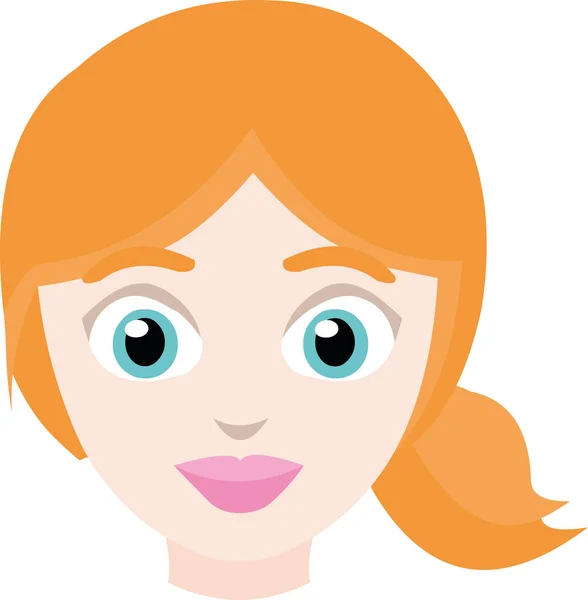 Vektorillustration Des Gesichts Eines Mädchens Mit Roten Haaren — Stockvektor