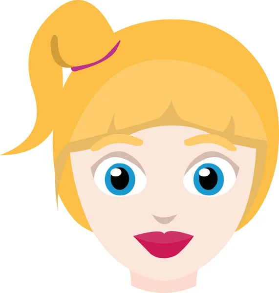 Ilustración Vectorial Del Rostro Una Chica Rubia — Vector de stock