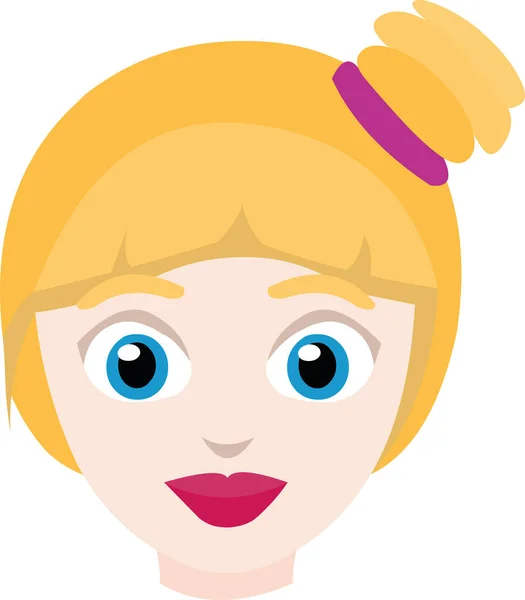 Vector Illustration Face Blonde Girl — Stock Vector