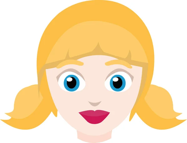 Ilustración Vectorial Del Rostro Una Chica Rubia — Vector de stock