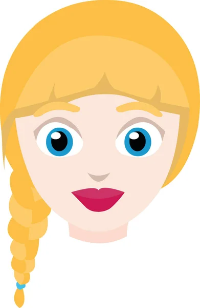 Ilustración Vectorial Del Rostro Una Chica Rubia — Vector de stock