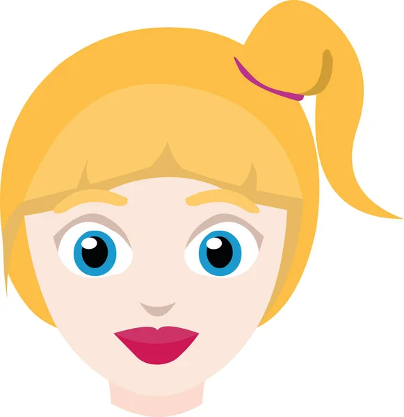 Vector Illustration Face Blonde Girl — Stock Vector
