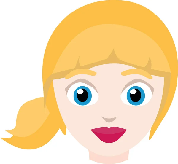 Ilustración Vectorial Del Rostro Una Chica Rubia — Vector de stock