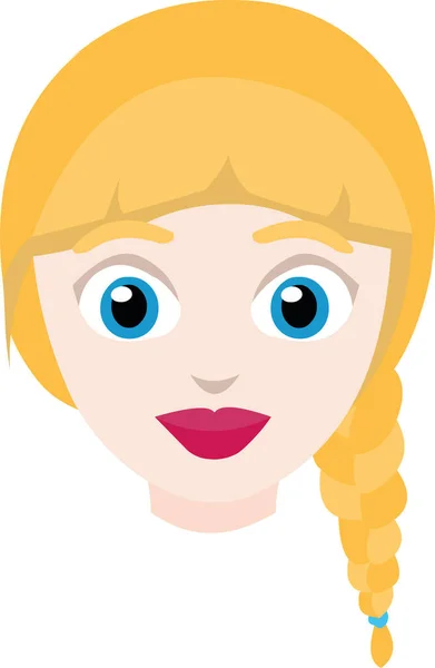 Ilustración Vectorial Del Rostro Una Mujer Rubia — Vector de stock