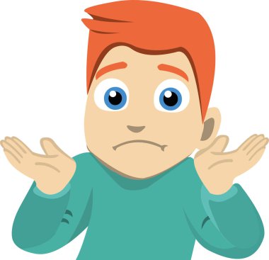 Şüpheli bir ifadeye sahip bir çocuğun vektör simgesi