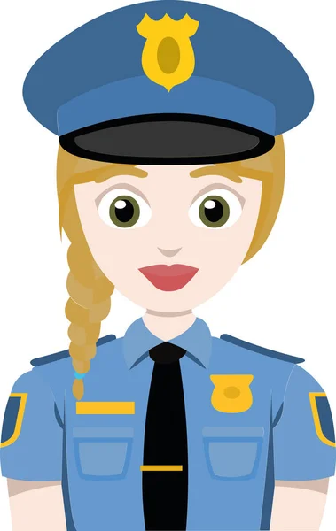 Vector Illustratie Van Een Politievrouw Emoticon — Stockvector